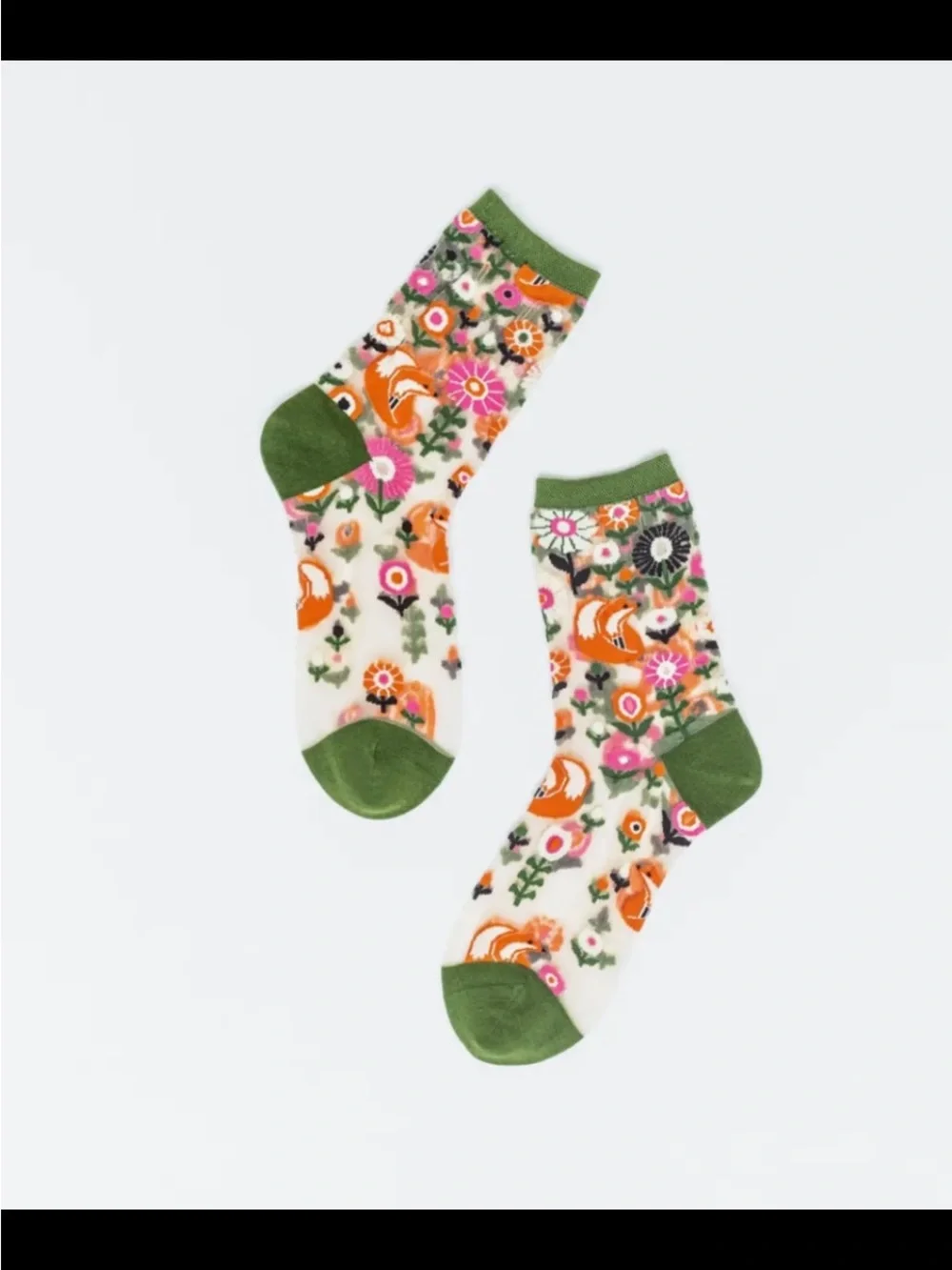 Sock Candy Feeling Foxy Sheer Crew Sock.